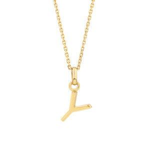 Y Initial Pendant in 10kt Yellow Gold