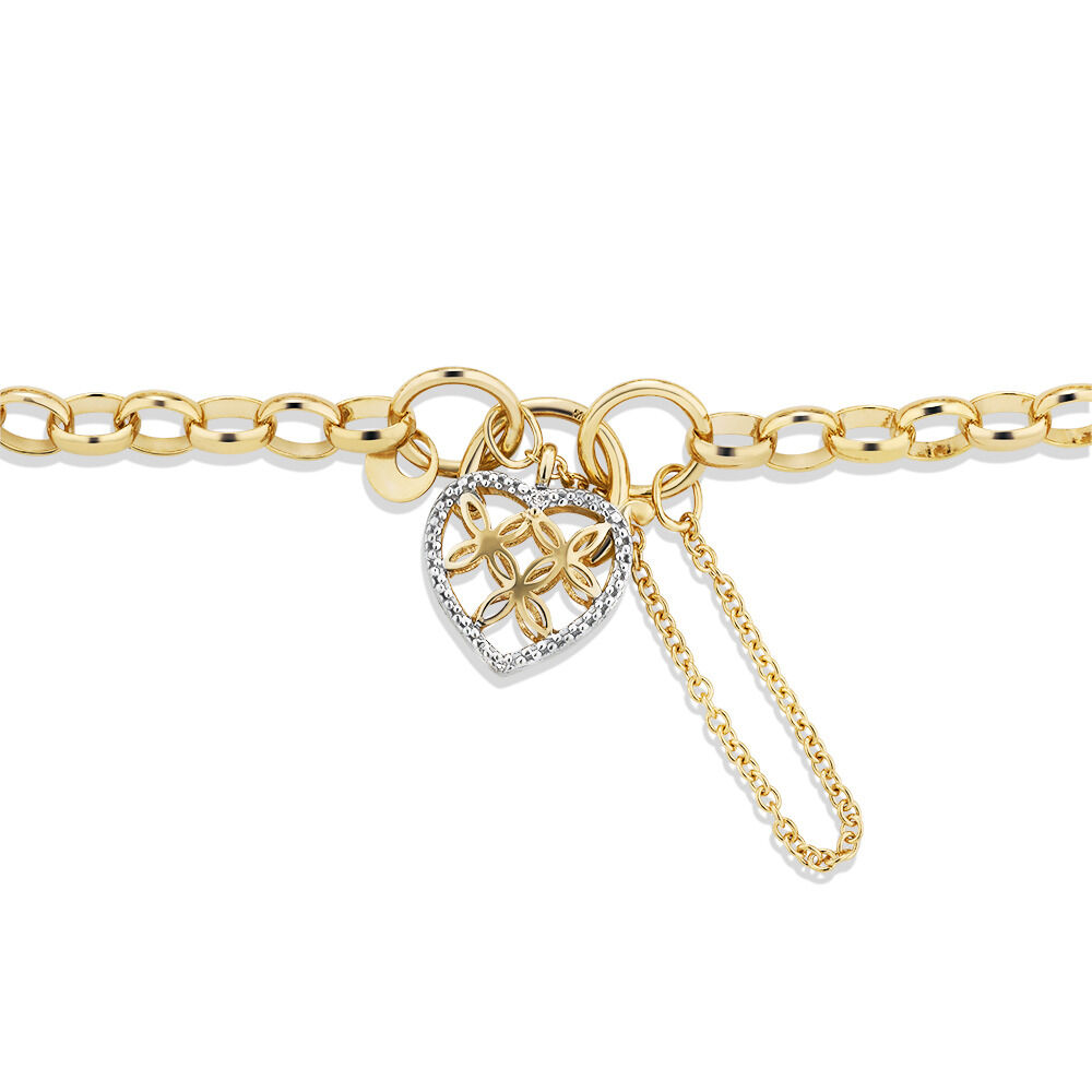 Bracelet belcher de 19 cm en or jaune 10 K avec diamants