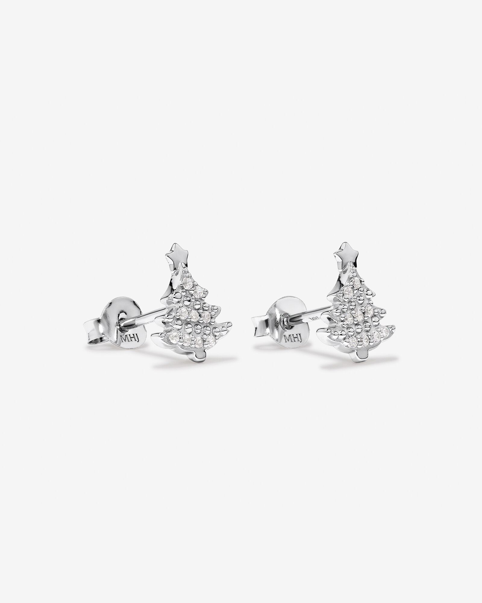 White gold christmas earrings top