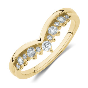 Chevron Ring with 0.25 Carat TW of Diamonds in 10kt Yellow Gold