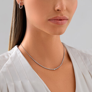 1.00 Carat TW Laboratory-Grown Diamond Tennis Necklace set in 10kt White Gold