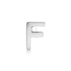 F Initial Single Stud Earring in Sterling Silver