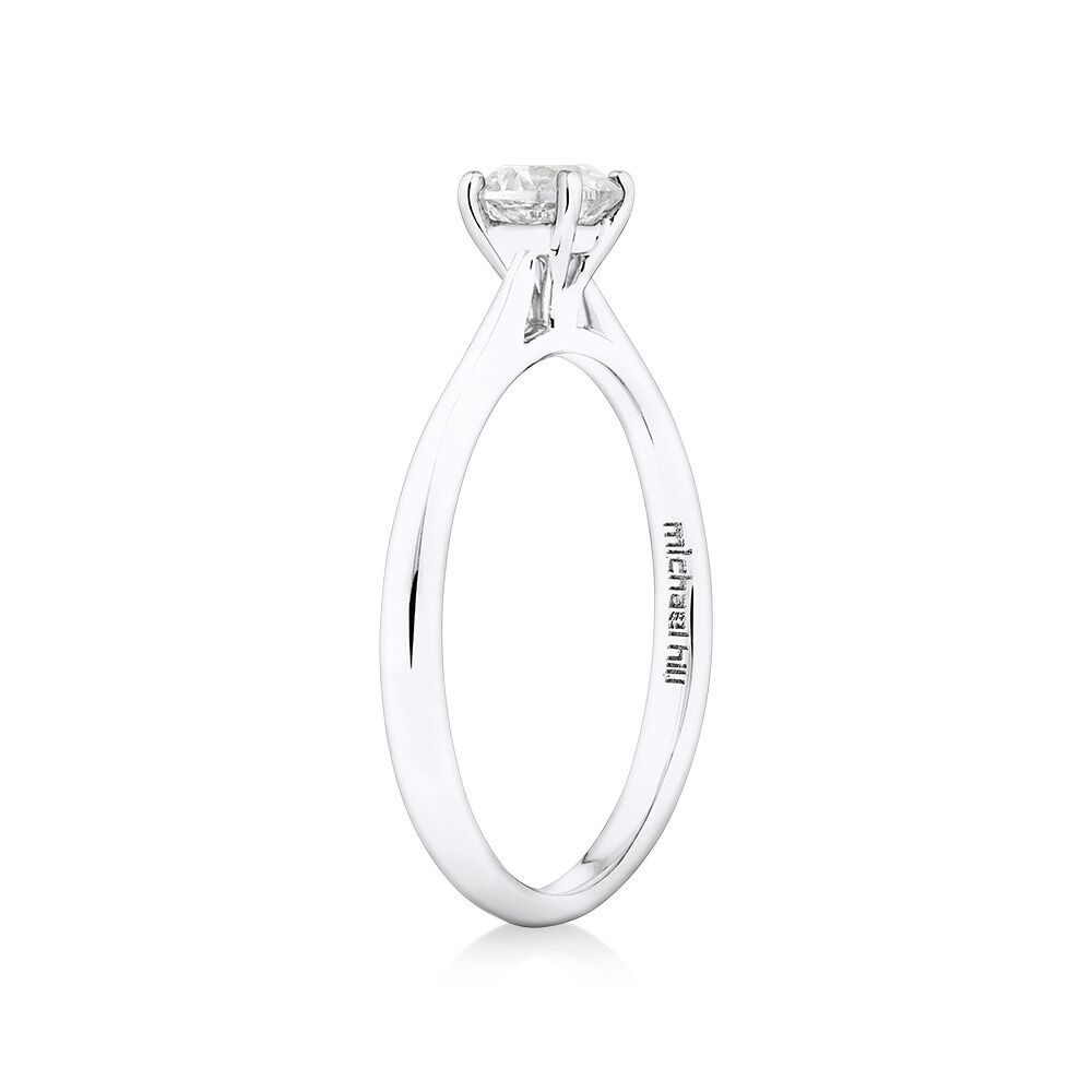 Evermore Certified Solitaire Engagement Ring with a 0.50 Carat TW Diamond in 14kt White Gold