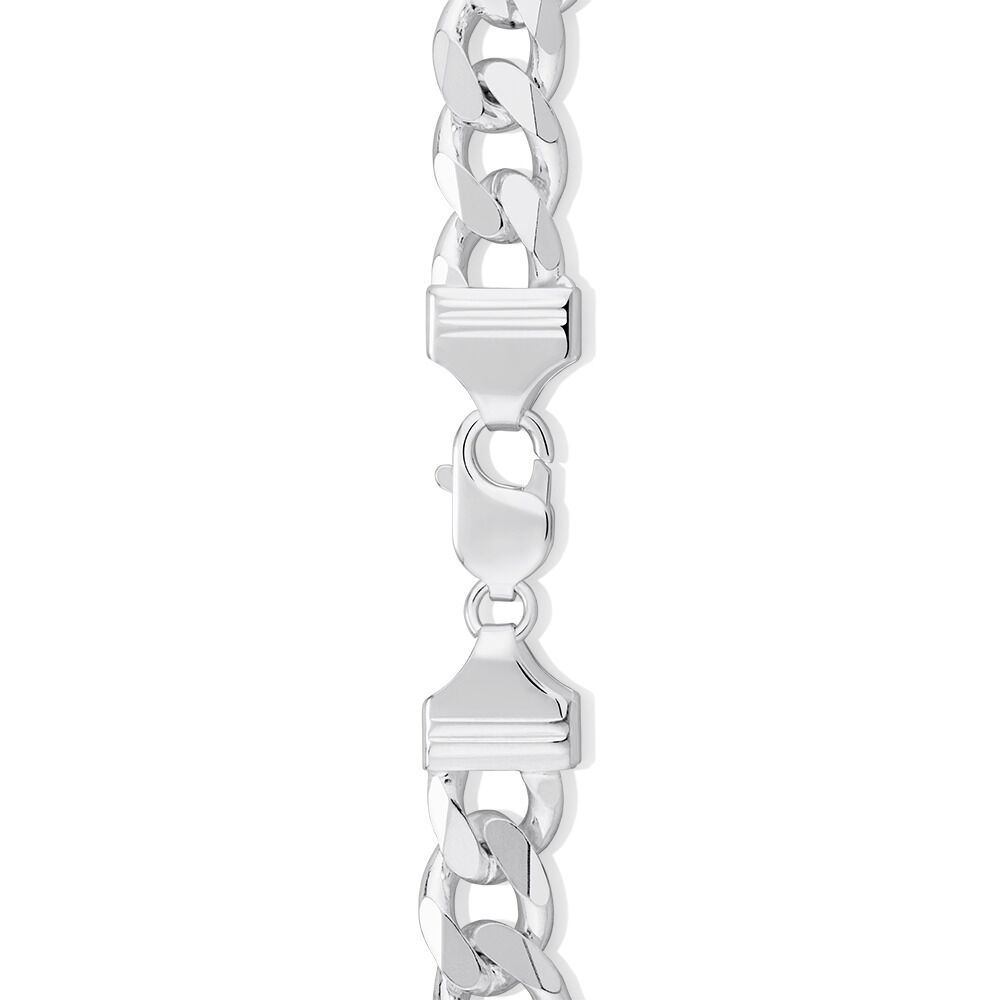 23cm (9.5") 10.5mm-11mm Width Men's Curb Bracelet in Sterling Silver