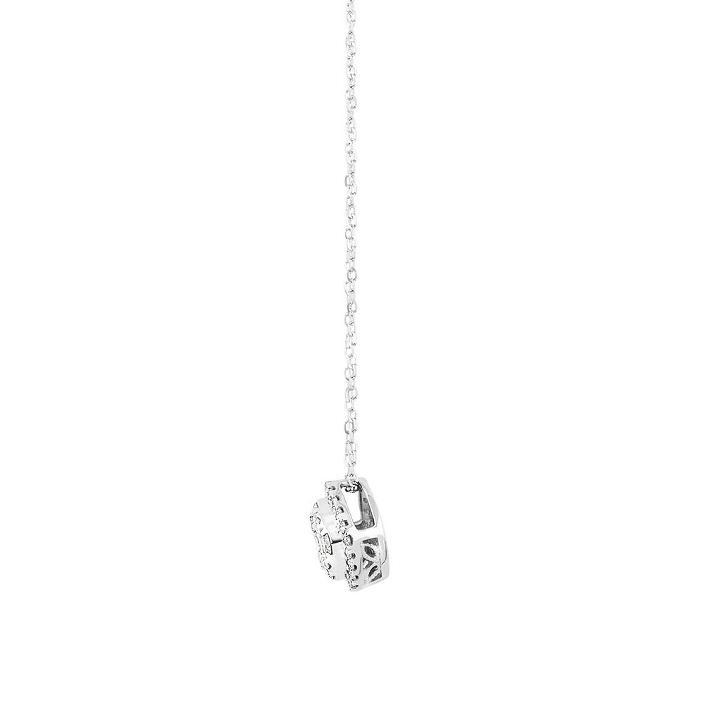 Cluster Pendant with 0.50 Carat TW of Diamonds in 10kt White Gold