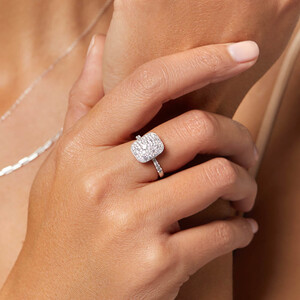 Pave Ring with 1 Carat TW of Diamonds in 14kt White Gold