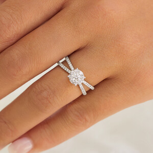 Evermore Engagement Ring with 0.58 Carat TW of Diamonds in 10kt White Gold
