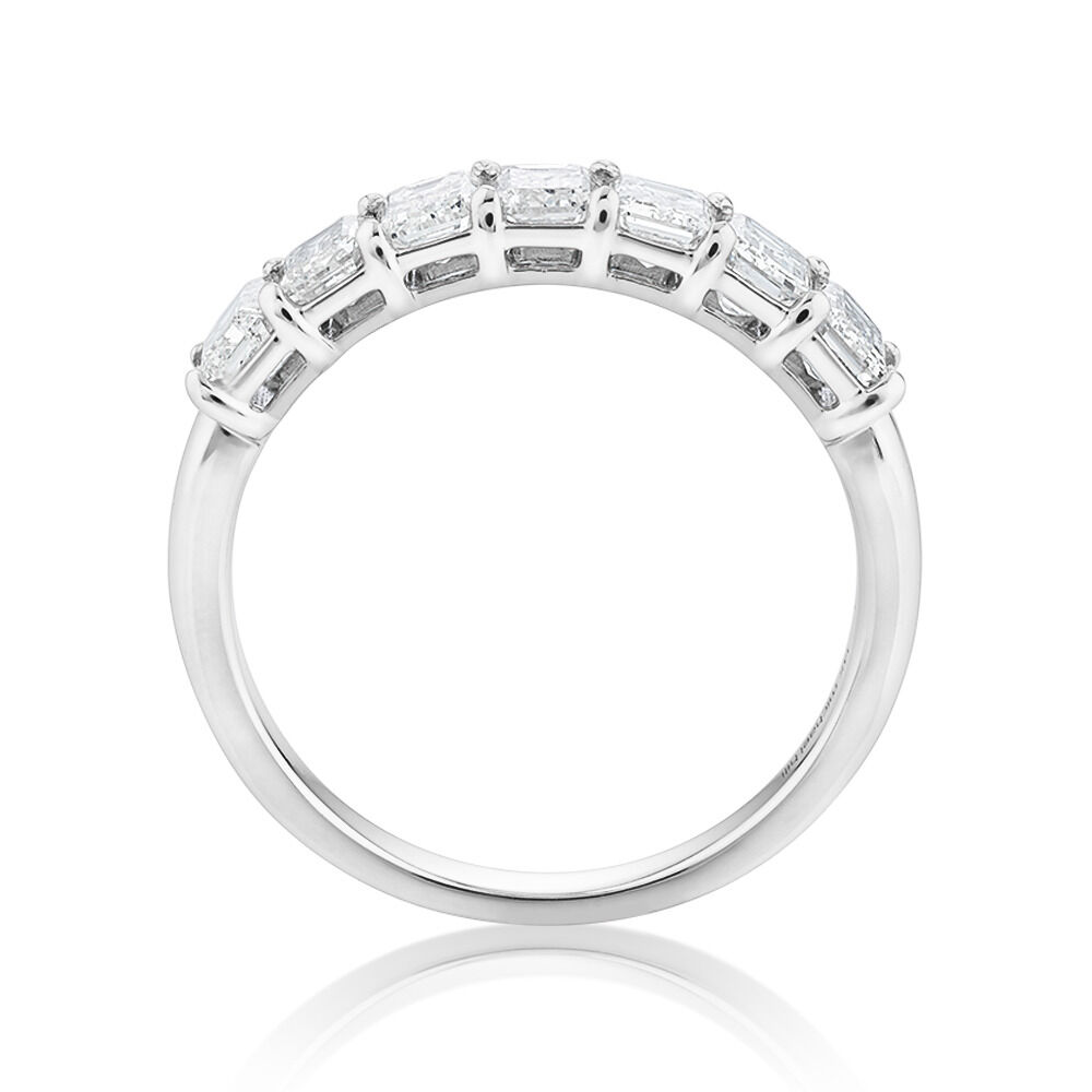 7 Stone Claw Wedding Ring with 1.61 Carat TW of Diamonds in 14kt White Gold