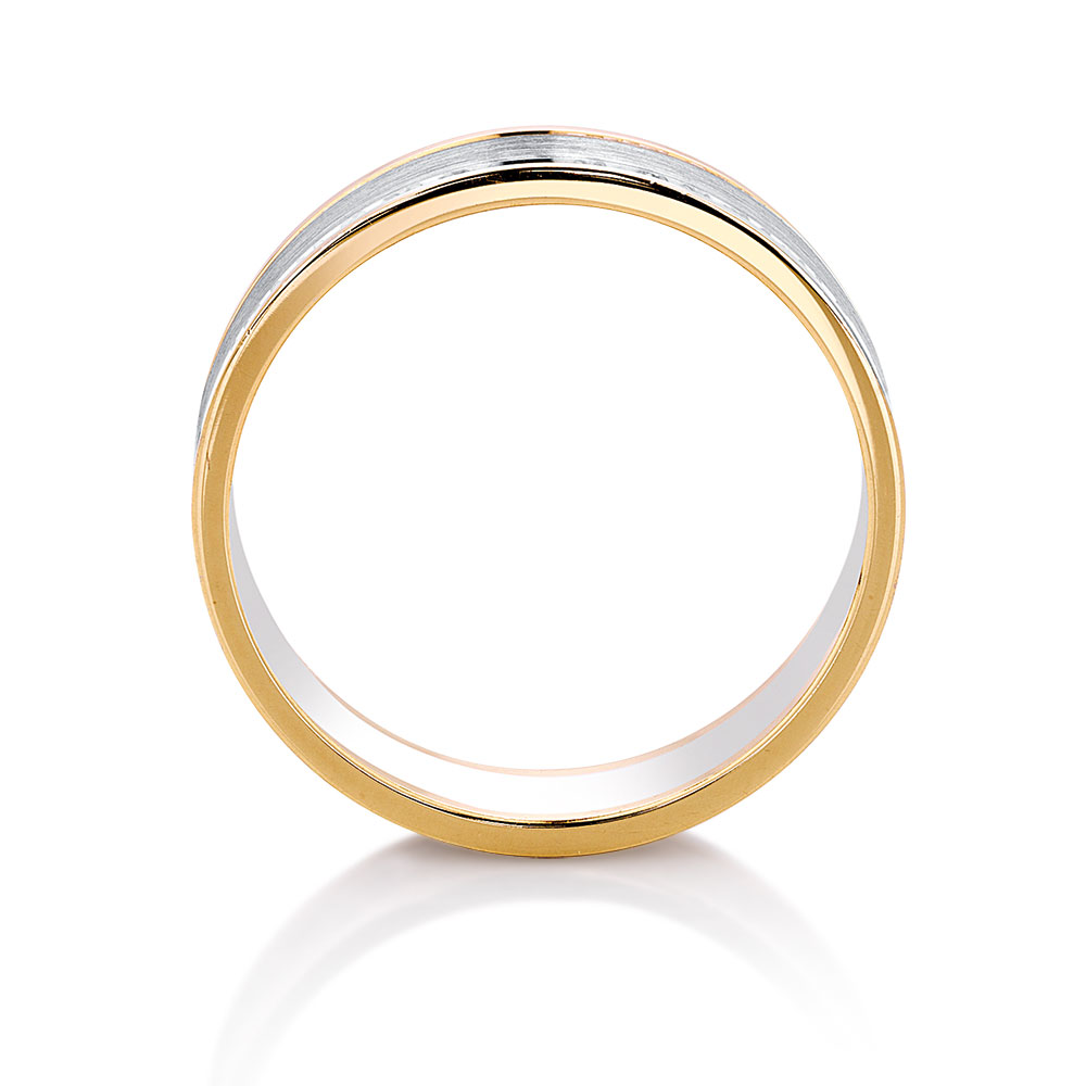 Wedding Band in 10kt Yellow & White Gold