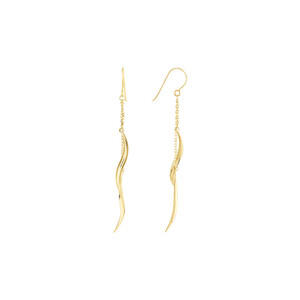 Double Twist Hook Drop Earrings in 10kt Yellow Gold