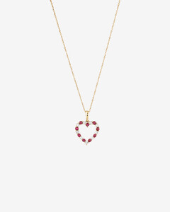 Heart Pendant with Ruby & 0.25 Carat TW of Diamonds in 10kt Yellow Gold