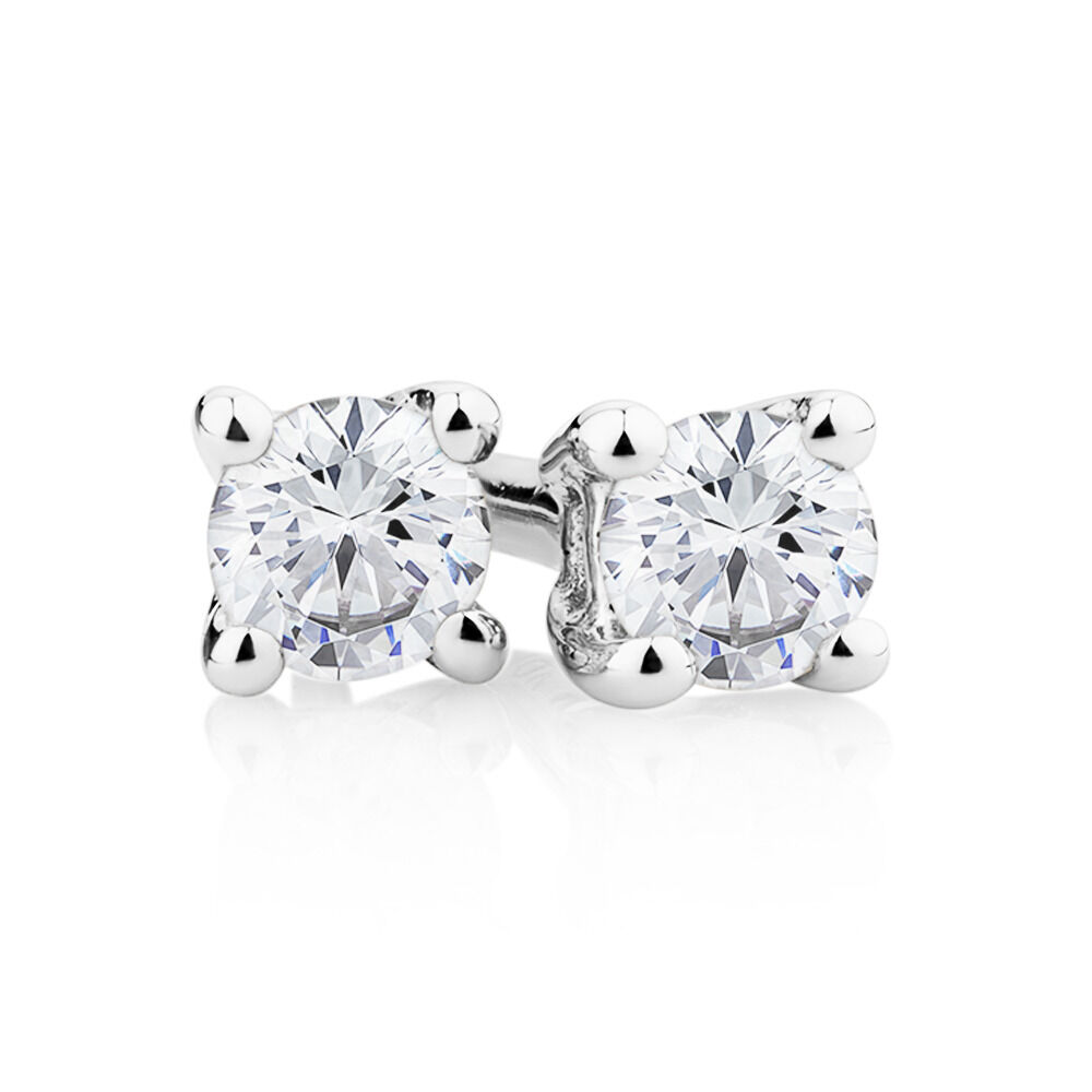 Classic Stud Earrings with 0.085 Carat TW of Diamonds in 10kt White Gold