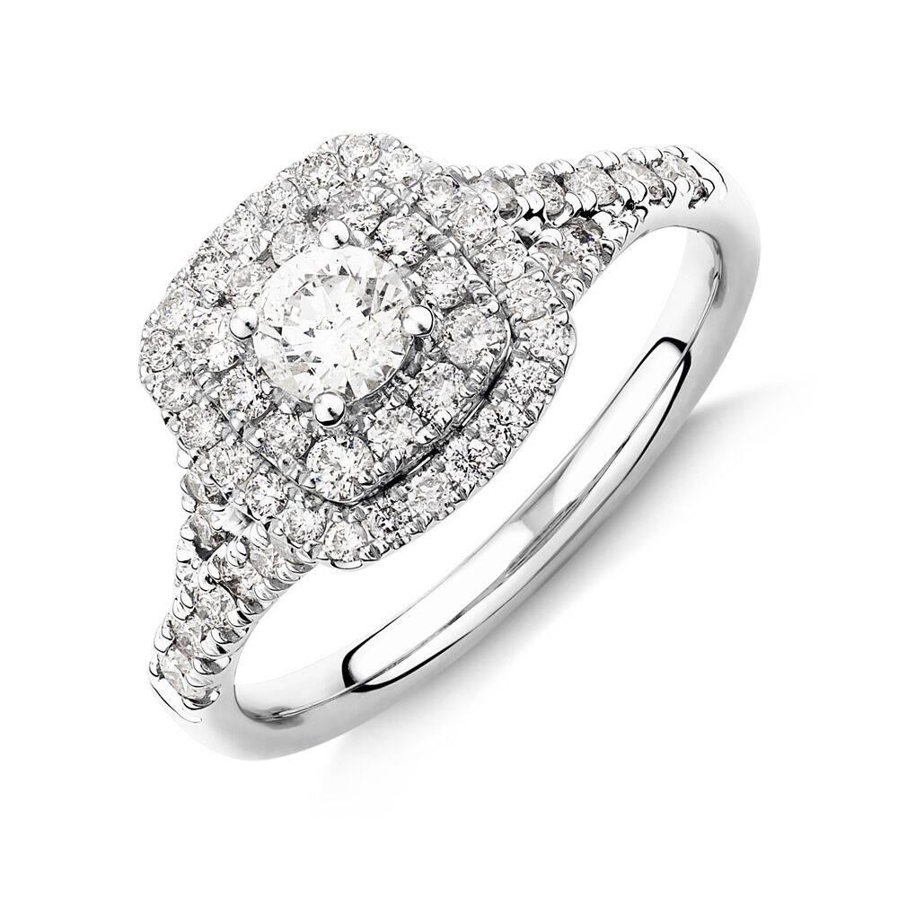 Bridal Set with 1.18 Carat TW of Diamonds in 14kt White Gold