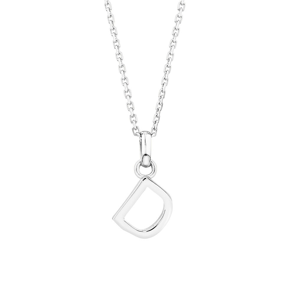 "D" Initial Pendant in Sterling Silver