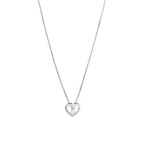 Heart Infinitas Pendant with Diamonds in Sterling Silver