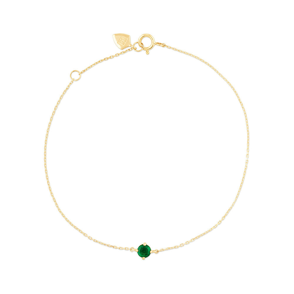 Bracelet with Emerald in 10kt Yellow Gold