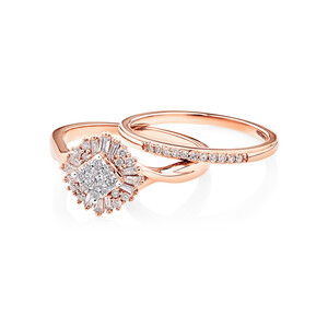 Evermore Bridal Set with 0.37 Carat TW of Diamonds in 10kt Rose Gold