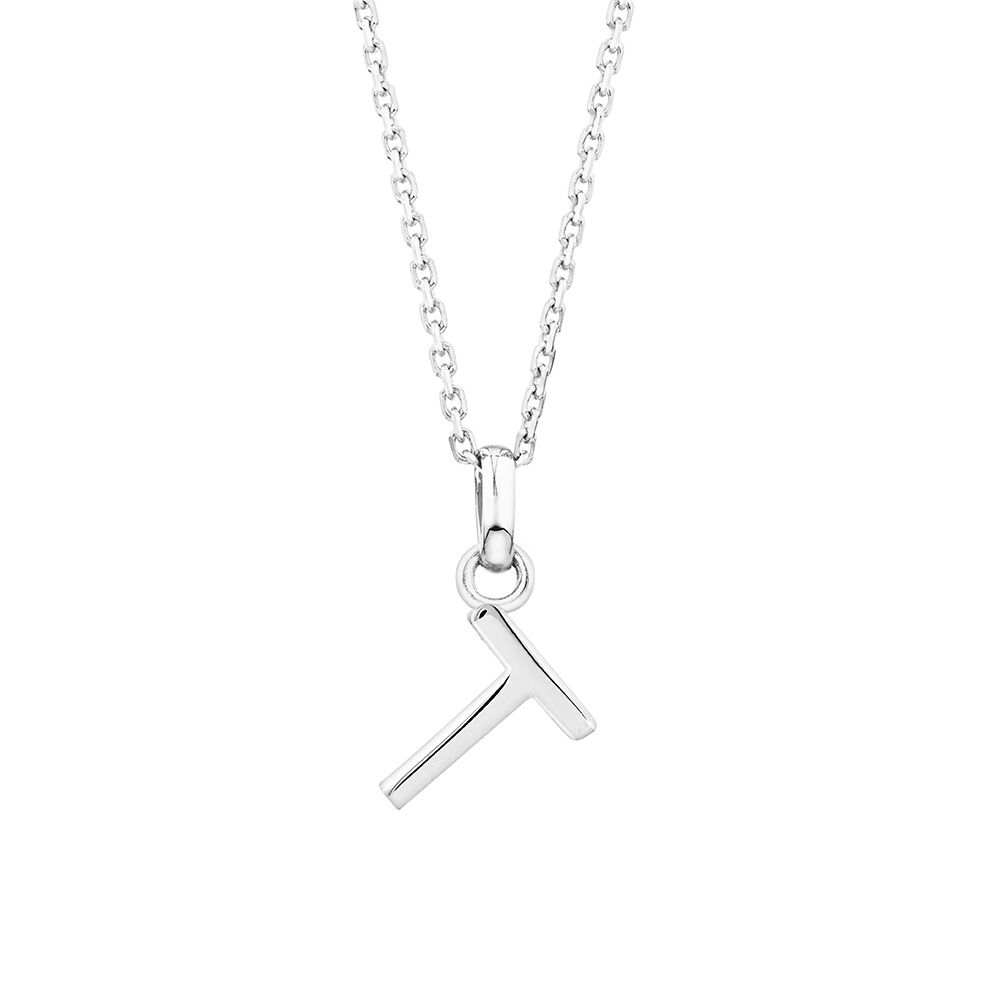 "T" Initial Pendant in Sterling Silver