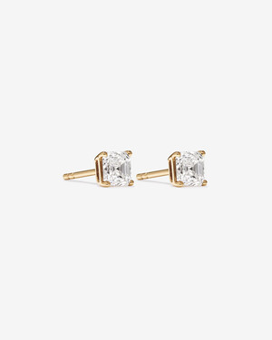 Boucles d'oreilles à tige avec solitaire taille Asscher de 1,00 carat TW et diamants cultivés en laboratoire en or jaune 10 carats