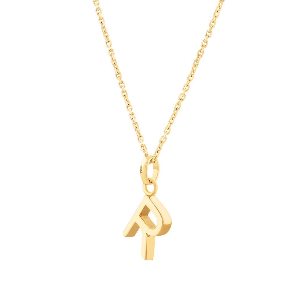 R Initial Pendant in 10kt Yellow Gold