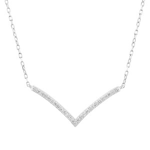 Chevron Necklace with 0.12 Carat TW Diamonds in Sterling Silver