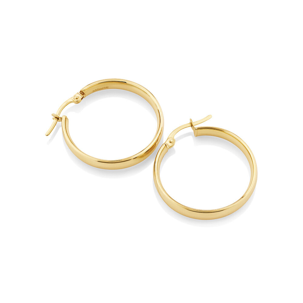 23mm Round Hoop Earrings in 10kt Yellow Gold
