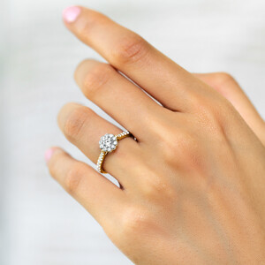 Southern Star Engagement Ring with 3/4 Carat TW of Diamonds in 14kt Yellow & White Gold