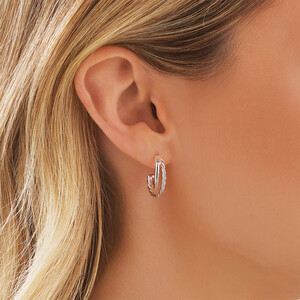 18mm Twist Huggie Earring in Sterling Silver