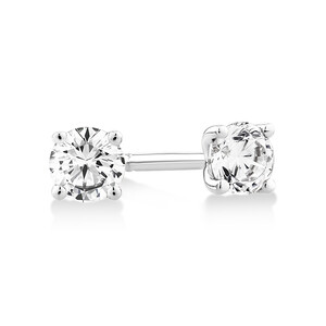 0.25 Carat TW Diamond Solitaire Stud Earrings in 18kt White Gold